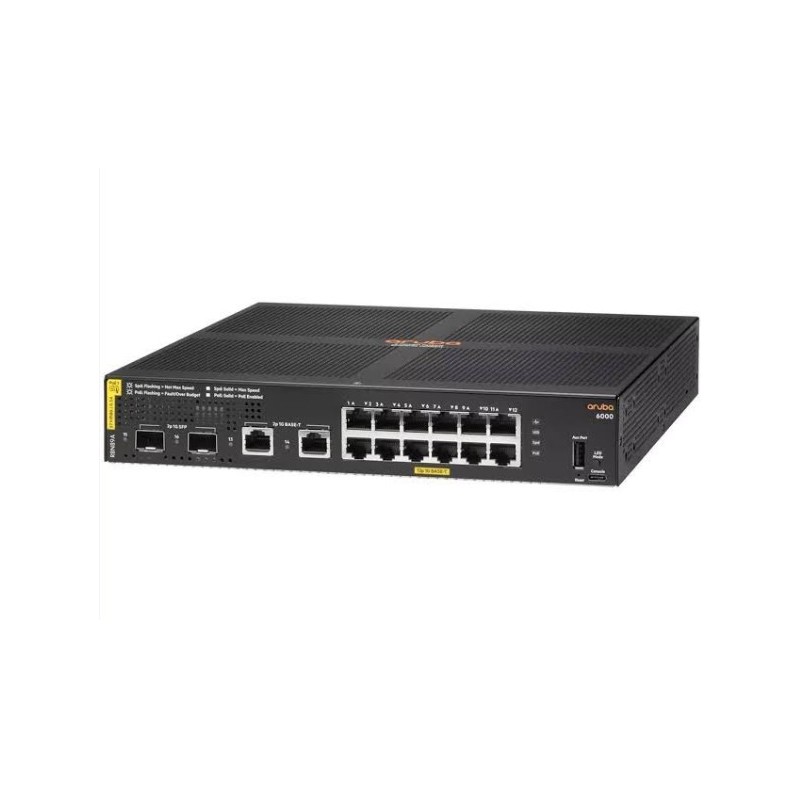 Switch HPE Aruba CX 6000 12 Puertos Gigabit PoE 139W 2 Puertos SFP 1G