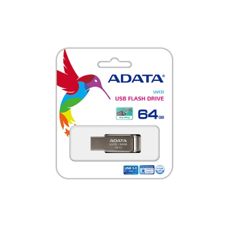 ADATA USB 64GB 3.0, 64 GB, USB tipo A, 3.2 Gen 1 (3.1 Gen 1), Sin tapa, 8 g, Gris