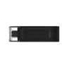 Kingston Technology DataTraveler 70, 128 GB, USB Tipo C, 3.2 Gen 1 (3.1 Gen 1), Tapa, 7 g, Negro