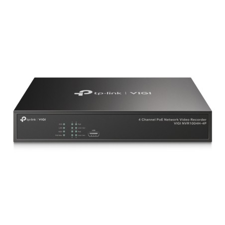 TP-Link VIGI NVR1004H-4P, 4 channels, 3840 x 2160 Pixeles, 720p, 1080p, 2160p, 3840x2160,1920x1080, 1680x1050, 1440x900, 1280x10