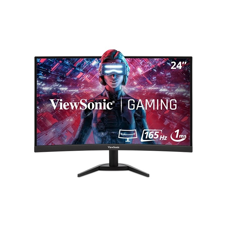 Monitor ViewSonic VX2418C 24" Pulgadas Curvo FHD 180Hz HDMI DisplayPort Negro