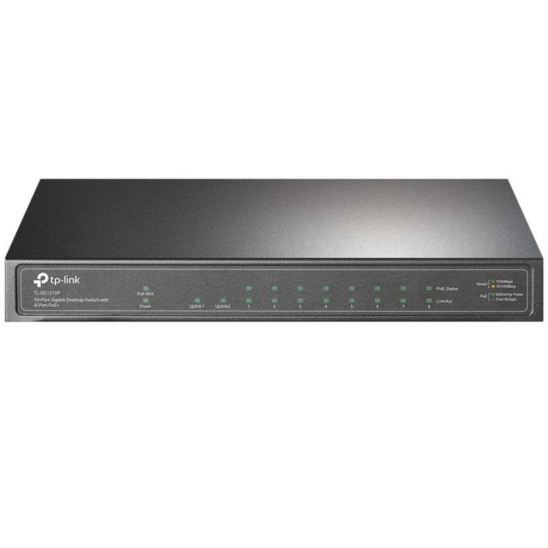 TP-Link TL-SG1210P, No administrado, Gigabit Ethernet (10/100/1000), Energía sobre Ethernet (PoE), Montaje de pared