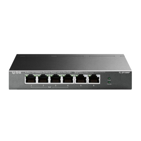 TP-Link TL-SF1006P, No administrado, Fast Ethernet (10/100), Bidireccional completo (Full duplex), Energía sobre Ethernet (PoE)