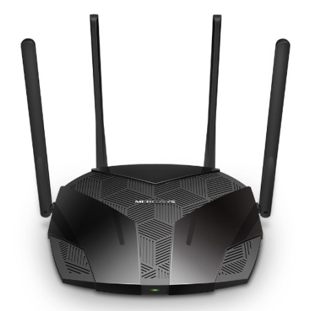Mercusys MR80X, Wi-Fi 6 (802.11ax), Doble banda (2,4 GHz / 5 GHz), Ethernet, Negro, Router de mesa