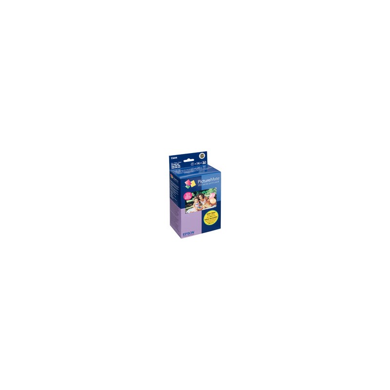 Pack De Impresión Epson PictureMate 200 Series Print Pack Glossy, paquete que incluye cartucho fotográfico y 150 hojas de papel