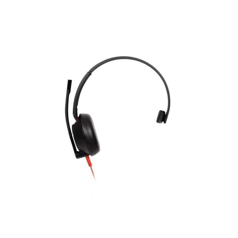 HP Poly Auriculares monoaurales USB-C Poly Blackwire 5210 + conector de 3,5 mm + adaptador USB-C/A, Alámbrico, Oficina/Centro de