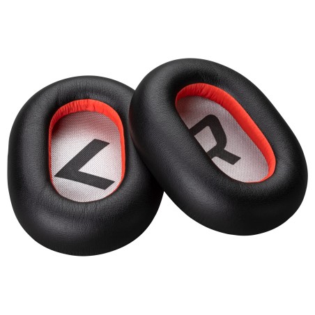 HP Poly Almohadillas de polipiel negra Poly Voyager 8200 (2 piezas), Juego de almohadillas y anillos, Negro, Rojo