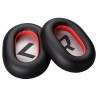 HP Poly Almohadillas de polipiel negra Poly Voyager 8200 (2 piezas), Juego de almohadillas y anillos, Negro, Rojo