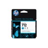HP Cartucho de tinta DesignJet 712 de 29 ml, cian, Serie de impresoras HP DesignJet T210, T230, T250, T630, T650, Inyección de t