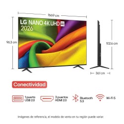 Televisor LG 75NU85CBPSA 75" Pulgadas 4K UHD NanoCell Smart TV webOS AI