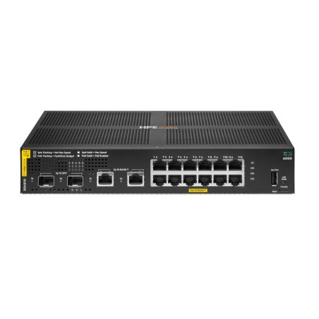 Switch HPE Aruba CX 6000 12 Puertos Gigabit PoE+ 139W 2SFP 1Gb R8N89B