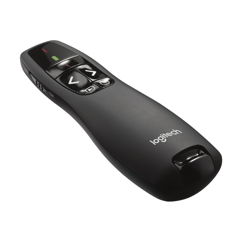 Presentador Inalambrico Logitech R400 Laser Rojo USB 2.4GHz Alcance 15Mts Negro