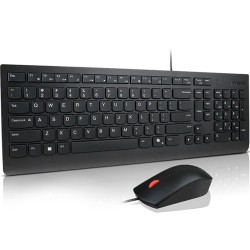 Combo Teclado Mouse Lenovo Essential Wired AI USB Español Negro