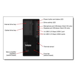 Servidor Lenovo ThinkSystem ST45 V3 AMD EPYC 4124P 16GB 2TB Sata Torre 300W