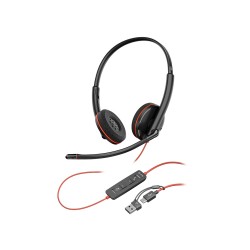 Diadema Auricular HP Poly Blackwire 3220 Estéreo USB-C y USB-A Negro Con Microfono